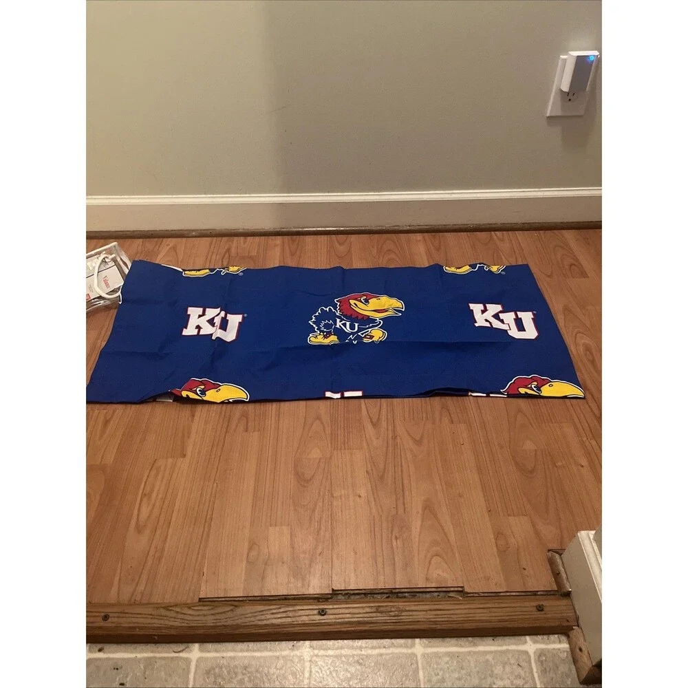 Kansas Jayhawks Curtain Valance Blue Crimson Yellow